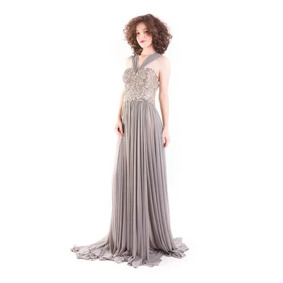 Vestido Terani L E1785 Grey/Nude