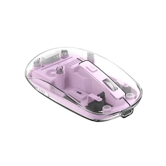 Mouse Sem Fio Xo M12 Transparente Bluetooth/2.4G USB/300MAH – Lilas
