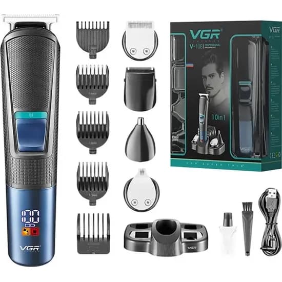 Barbeador VGR V-108 Barba/Cabelo 10 Em 1/LCD