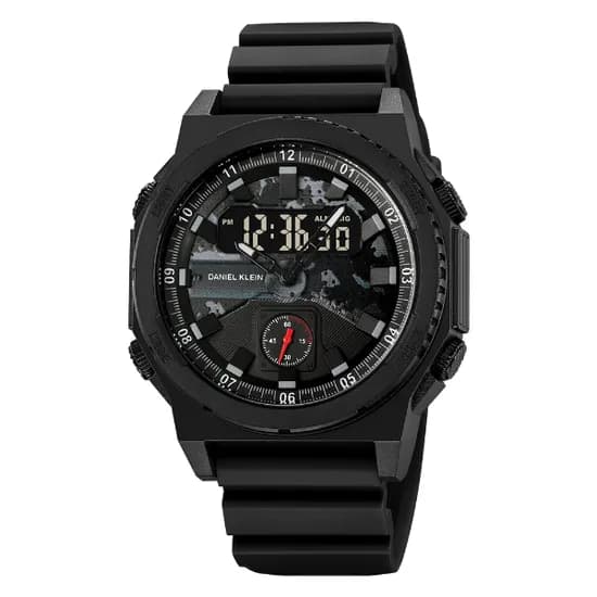 Relogio Digital Masculino Daniel Klein DK.2355-2 Summer 25 / Pulseira de Silicone - Preto