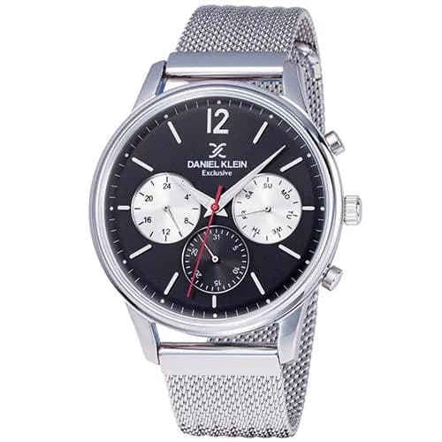 Relógio Analógico Daniel Klein Exclusive DK11906-2 Masculino Pulseira de Aço Inoxidável - Prata e Preto