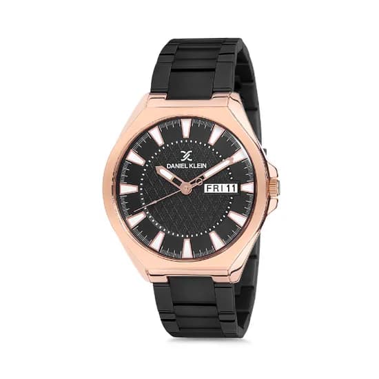 Relógio Analógico Masculino Daniel Klein Premium DK12139-4 - Preto e Rosa Ouro