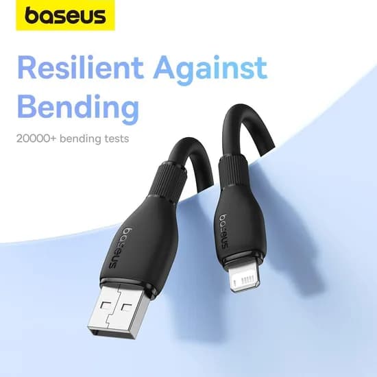 Cabo USB-A para Lightning Baseus Pudding Series 20 W - Preto 1,2 Metros