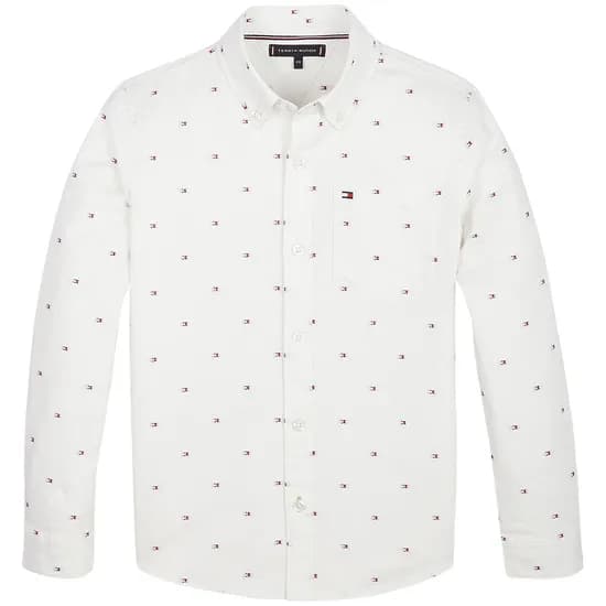 Camisa Tommy Hilfiger Infantil Masculino KB0KB05410-YAF-01 10 - Bright White