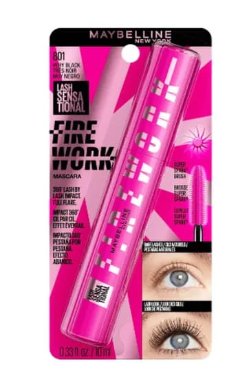 Maybelline Mascara para Pestañas Lash Sensational Fire Work WP 801 Very Black