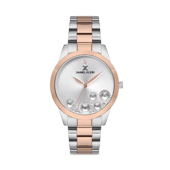 Relógio Analógico Feminino Daniel Klein Premium DK.1.12612-6 - Prata/Rosa Ouro