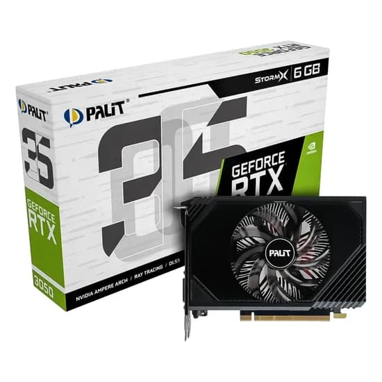 Placa de Vídeo Palit Stormx Nvidia Geforce RTX 3050 6GB GDDR6 - NE63050018JE-1072F
