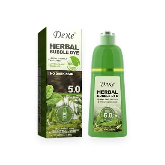 Shampoo Color Capilar Dexe Herbal Bublle Dye 5.0 Medium Brown 420ML