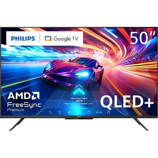 TV Smart Qled+ Philips 50" 4K Google TV Wi-Fi 110V - Preto