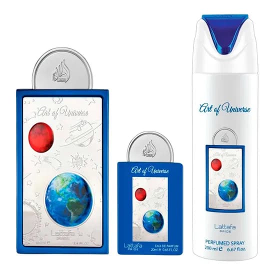 Kit Lattafa Pride Art Of Universe - 3 Em 1 - Perfume Edp 100ML + Perfume Edp 20ML+ Desodorante 200ML
