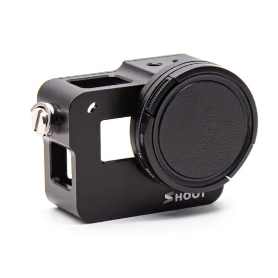 Case de Proteção de Alumínio Gopower GPR505B para Gopro Hero 7/6/5 com Porta Traseira e Filtro Uv 52MM - Preto