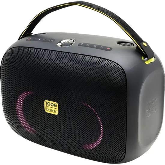 Caixa de Som Karaoke Joog Bold XS-1000 TWS Bluetooth - Preto + 2 Microfones