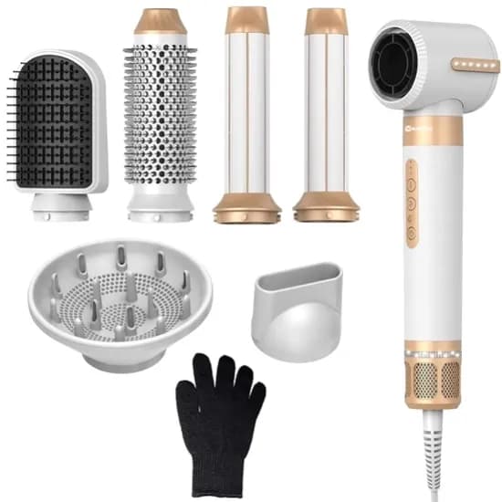 Kit Escova Secadora Modeladora Mox MO-PH71 / 7 Em 1 / 37W / Bivolt - Branco