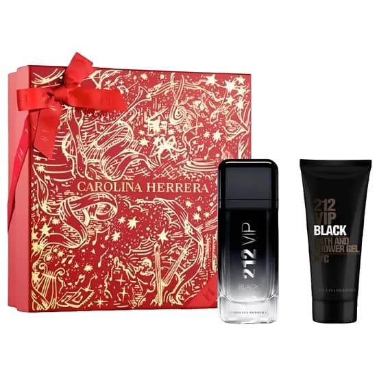 Kit Perfume Carolina Herrera 212 Vip Black 100ML + Gel de Banho 100ML - Masculino