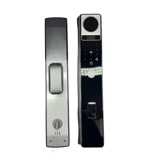 Fechadura Digital S928-5 Wifi Tuya/Senha/Cartão/Chave Cinza