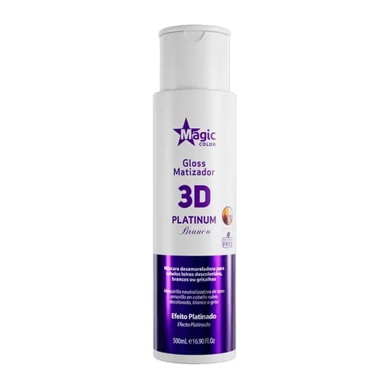 Máscara Desamareladora Magic Color 3D Efeito Platinado 500ML