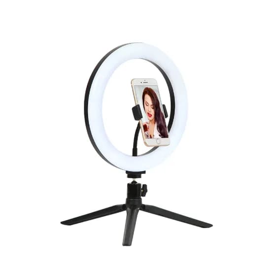 Iluminador LED Ring Light 8" 20CM com Tripé e Suporte para Smartphone