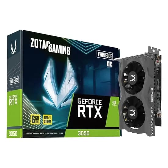 Placa de Vídeo Zotac Twin Edge Oc Nvidia Geforce RTX-3050 6GB GDDR6 - ZT-A30510H-10L