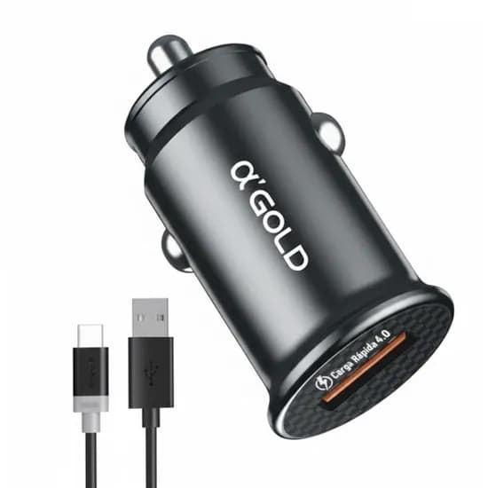 Carregador Veicular Devia 30W USB-C e Qualcomm 3.0 - Cinza