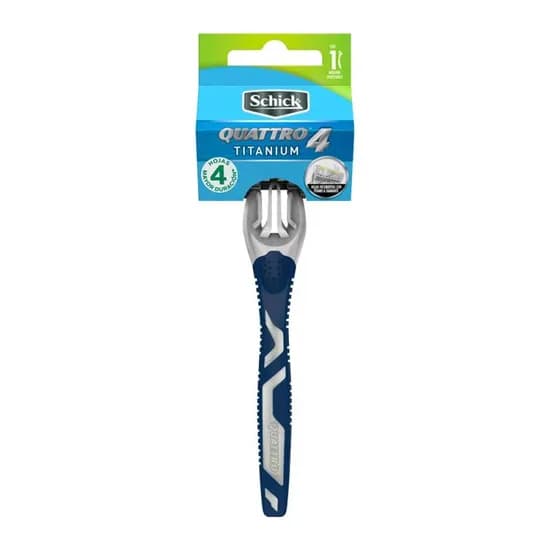 Aparelho de Barbear Schick Quattro Titanium 4 Lâminas Descartável Unidade