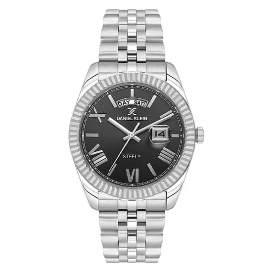 Relogio Analógico Masculino Daniel Klein DK.1.14026-1 Steely / Pulseira de Aço Inoxidável - Prata/Preto