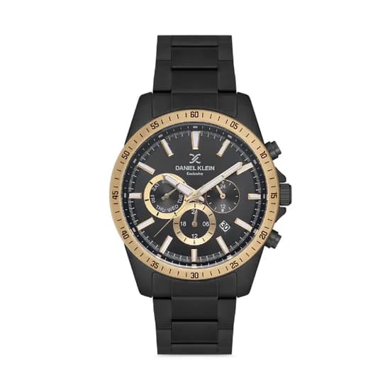 Relógio Analógico Masculino Daniel Klein Exclusive DK.1.12594-5 - Preto/Dourado
