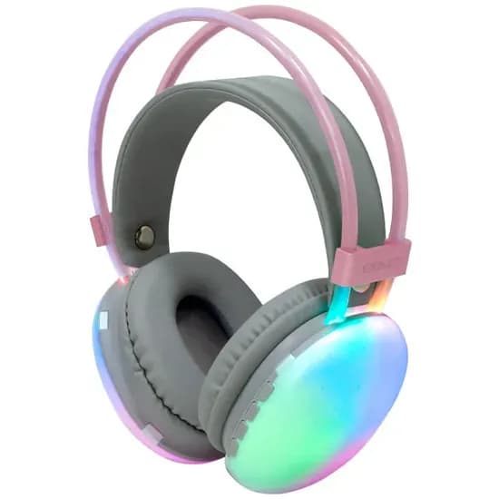 Fone de Ouvido Sem Fio Satellite AE-9076 Pure Bass - Rosa Claro/Cinza