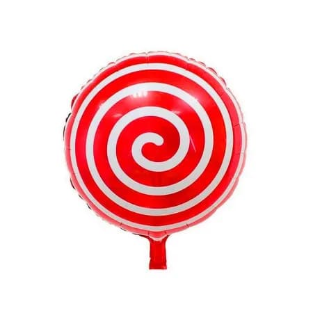 Balao para Festas Pirulito Espiral Vermelho Branco