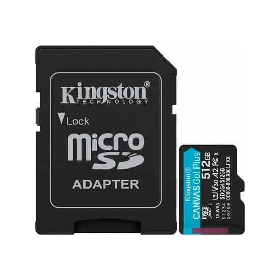 Cartão de Memória Kingston SDCG4/512GB Canvas Go! Plus - 512GB - Micro SD com Adaptador - 200MB/s