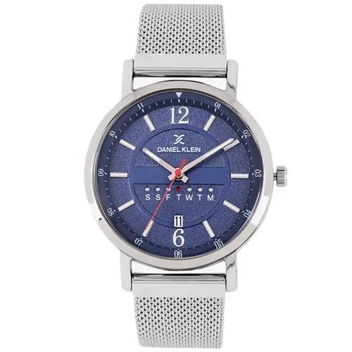 Relógio Analógico Daniel Klein Premium DK11849-2 Masculino, Metal - Prata e Azul
