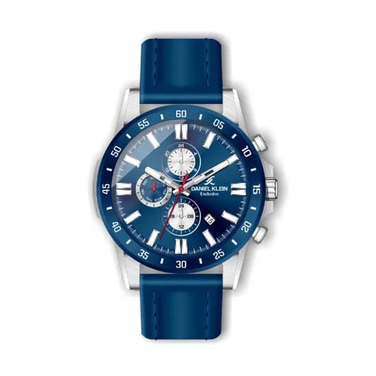 Relógio Analógico Masculino Daniel Klein Exclusive DK.1.12474-2 - Azul e Prata