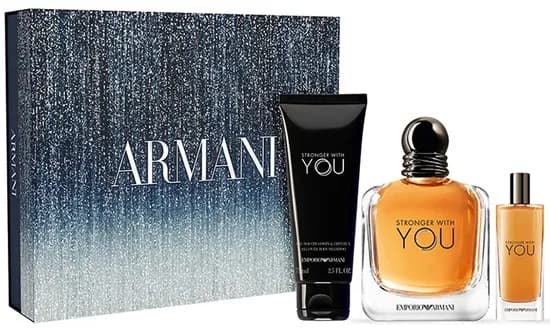 Kit Perfume Emporio Armani Stronger With You Edt 100ML+15ML+Gel Douche 75ML - Masculino
