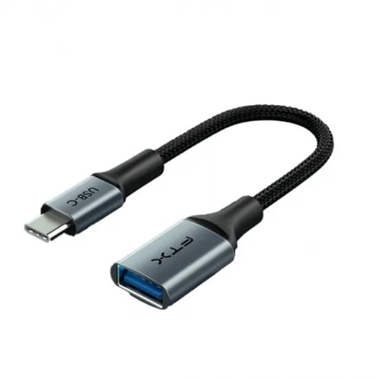 Adaptador USB-C Macho para USB-A Fêmea FTX Otg CT-CMAF3.0, 5GBPS, Carcaça de Alumínio, Nylon Trançado