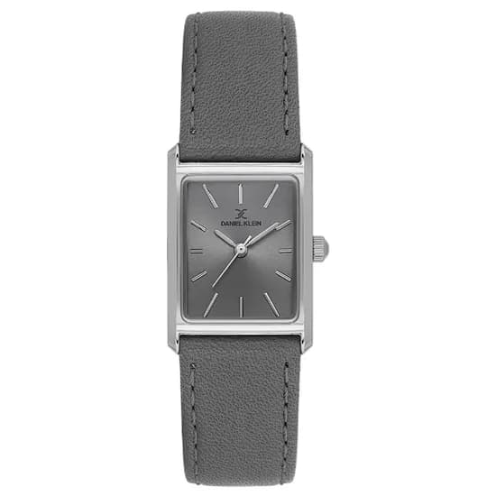 Relogio Analogico Feminino Daniel Klein DK.1.14124-1 Premium Lady / Pulseira de Couro - Cinza/Prata