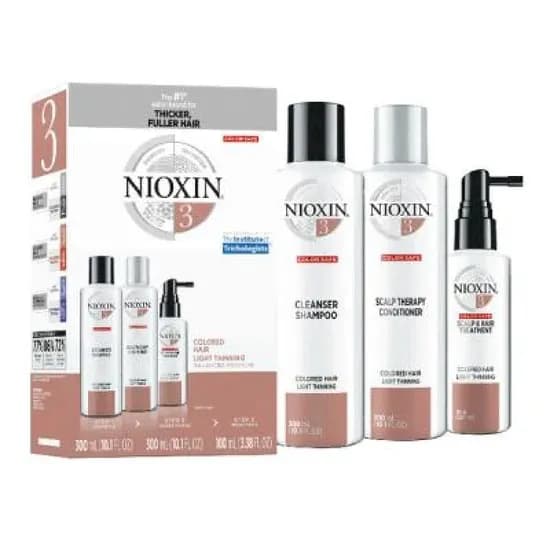 Kit Tres Passos Nioxin Nº3 Colored Hair Light Thinning SH.(300ML)+CD.(300ML)+Trat.(100ML)