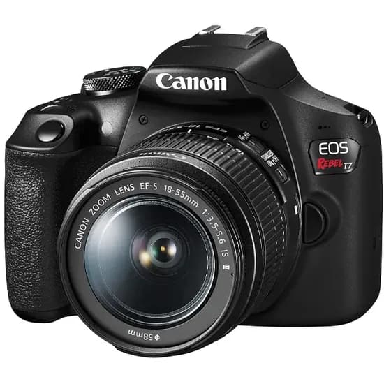 Câmera Canon Eos Rebel T7 24.1MP Wi-Fi/NFC com Lente Ef-s 18-55 MM Is II - Preta