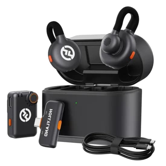 Microfone Lapela Hollyland Lark M2S Combo Sem Fio para Smartphone - Preto (2TX+1RX)