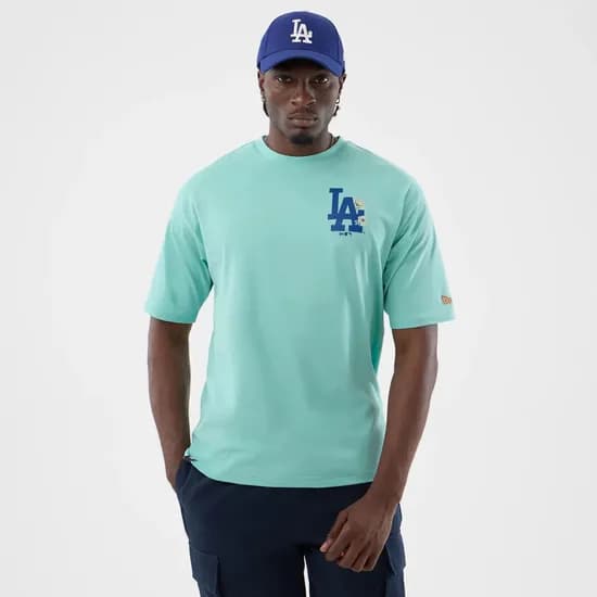 Remera New Era MLB Floral La Dodgers Verde Pastel