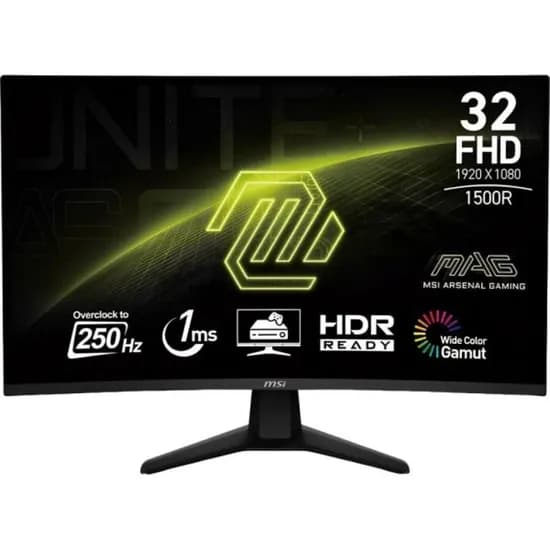 Mon. LED 31.5" MSI Mag 32C6X Curvo FHD 250HZ 1MS