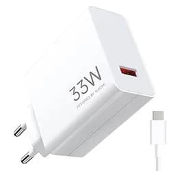 Carregador Tomada Xiaomi MDY-16-Ef / 33W - Branco + Cabo USB / USB-C