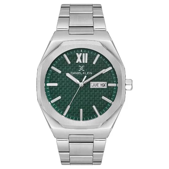 Relogio Analógico Masculino Daniel Klein DK.1.14149-3 Premium Gents / Pulseira de Aço Inoxidável - Prata/Verde