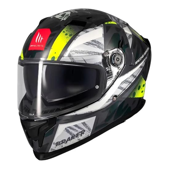 Capacete MT Helmets Braker SV Fury C6 - Fechado - Tamanho M - com Óculos Interno - Gloss