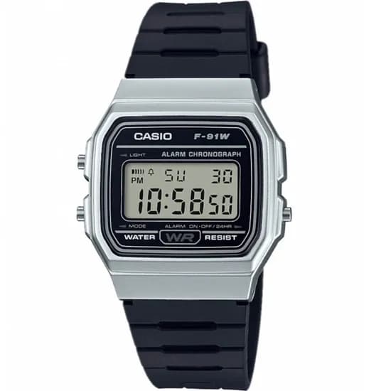 Relógio Casio F-91WM-1BDF Unissex Digital - Preto/Cinza
