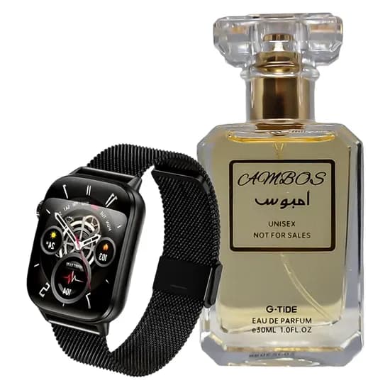 Smartwatch G-Tide S6 Pro + Perfume AM Unissex - Preto