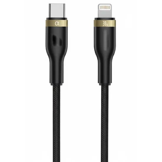 Cabo A'Gold Pro+ CB115 Turbo USB-C A Lightning 30W 1M - Black