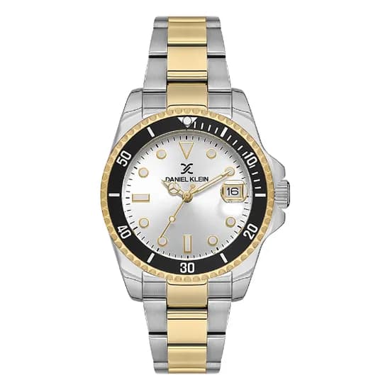 Relogio Analogico Feminino Daniel Klein DK.1.13880-5 Premium Ladies / Pulseira de Aço Inoxidável - Prata/Dourado/Preto