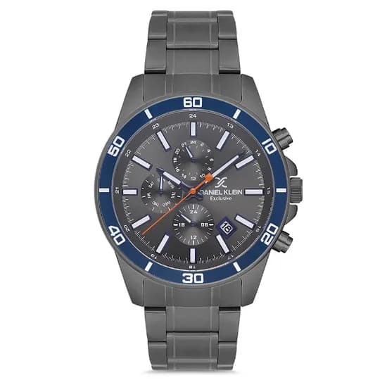 Relogio Analógico Masculino Daniel Klein DK.1.12737-6 Exclusive Gents / Pulseira de Aço Inoxidável - Preto/Azul