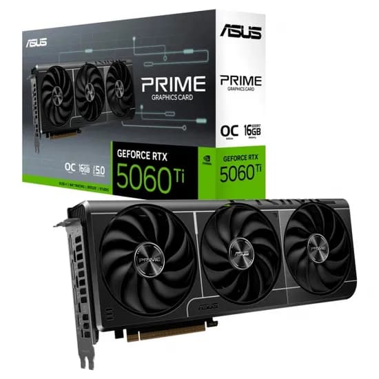 Placa de Vídeo Asus Prime Oc 16GB Geforce RTX5060TI GDDR7 PRIME-RTX5060TI-O16G, 3 Fan, Preto