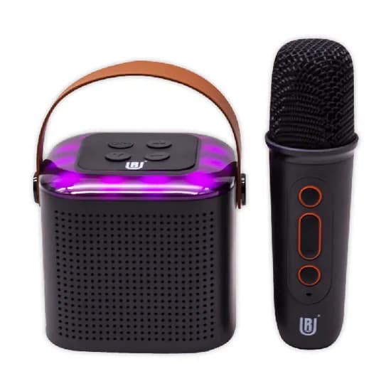 Mini Speaker / Caixa de Som Ur US-02 Portatil com Microfone / Bluetooth V5.3 / Aux / TF / Recarregável - Preto