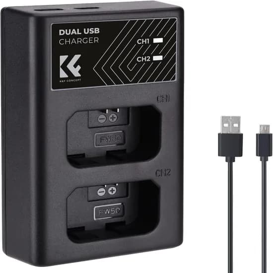 Carregador K&F NP-FW50 Duplo USB-C 28.0009